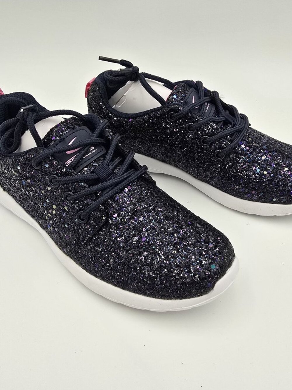 Geers By Dream Seek Glitter Running Shoes Navy & Pink Sparkle Lace-Up Sneakers